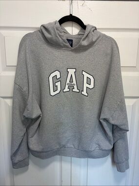 GAP Gray Hooded Sweatshirt with White Logo